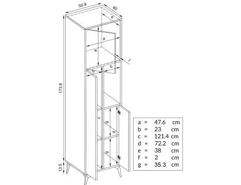 Wohnzimmerset RTV Orvieto Set, Eiche/Antrazit - 9